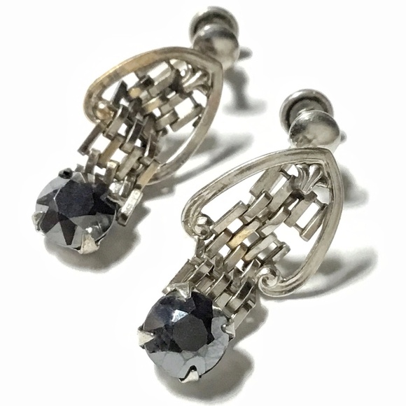 Vintage 1960s Signed Armco Mesh Screwbacks Earrings - Picture 1 of 3